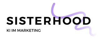 SISTERHOOD KI im Marketing logo with a purple line graphic.