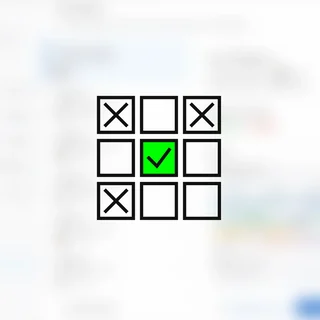 A permissions grid with crosses and one green cell containing a check mark.